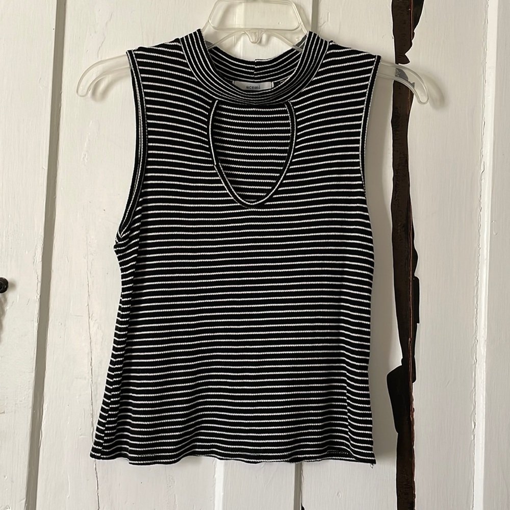 Black and White Choker Tank
